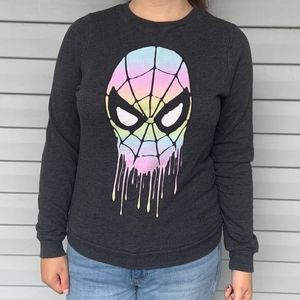 Pastel Rainbow Spiderman Size M Crewneck Sweater
